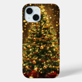 Elegante kerstboom versierd met lichtjes Case-Mate iPhone case (Achterkant)