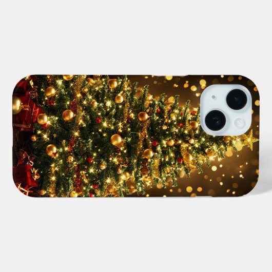 Elegante kerstboom versierd met lichtjes Case-Mate iPhone case (Achterkant (horizontaal))