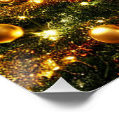 Elegante kerstboom versierd met lichtjes perfect poster (Hoek)