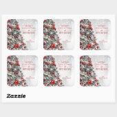 Elegante Kerstboom Vierkante Sticker (Vel)