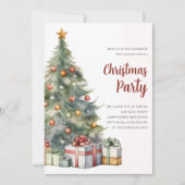 Elegante kerstboom waterverf vakantie kaart (Voorkant)