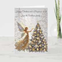 Elegante Kerstboom Wenskaart – Familie