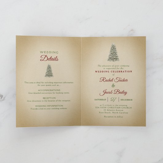 Elegante Kerstboom Winter Bruiloft (Binnen)