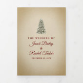 Elegante Kerstboom Winter Bruiloft Drieluik Uitnodiging (Cover)