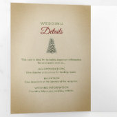 Elegante Kerstboom Winter Bruiloft Drieluik Uitnodiging (Binnenzijde eerst)