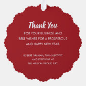 Elegante kerstboom zakelijke vakantie ornament kaart (Achterkant)