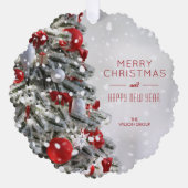 Elegante kerstboom zakelijke vakantie ornament kaart (Voorkant)