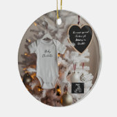 Elegante kerstboom zwangerschapsaankondiging keramisch ornament (Links)