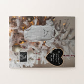 Elegante kerstboom zwangerschapsaankondiging legpuzzel (Horizontaal)