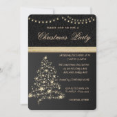 Elegante Kerstboom,Zwart,Kerstdiner Kaart (Voorkant)