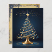 Elegante kerstboomkaars en cadeau Kaart (Voorkant / Achterkant)