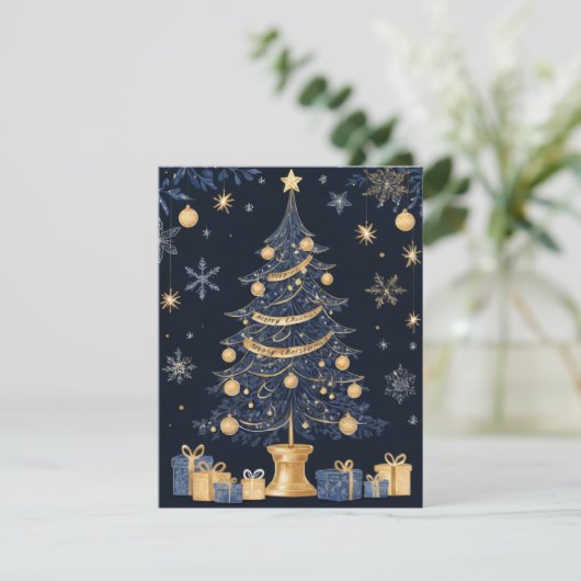 Elegante kerstboomkaars en cadeau Kaart (Staand voorkant)