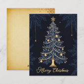 Elegante kerstboomkaars en cadeau Kaart (Voorkant / Achterkant)