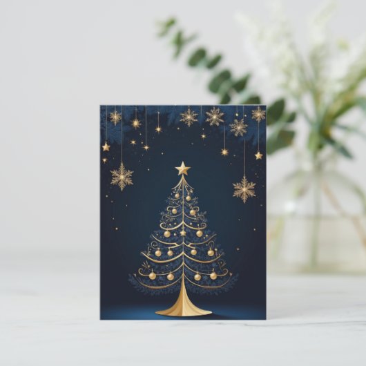 Elegante kerstboomkaars en cadeau Kaart (Staand voorkant)