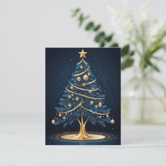 Elegante kerstboomkaars en cadeau Kaart (Staand voorkant)