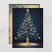 Elegante kerstboomkaars en cadeau Kaart (Voorkant / Achterkant)