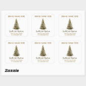 Elegante kerstboomkaarslabels vierkante sticker (Vel)