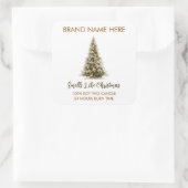 Elegante kerstboomkaarslabels vierkante sticker (Tas)