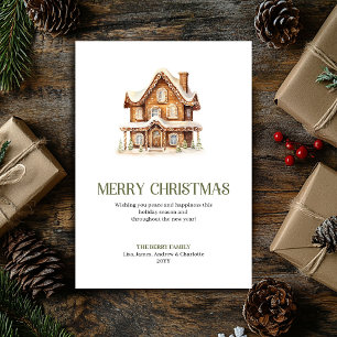 Elegante kerstboomversiering in script neutrale fe feestdagenkaart