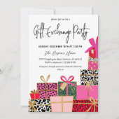Elegante Kerstcadeau Uitwisseling Feest Kaart (Voorkant)