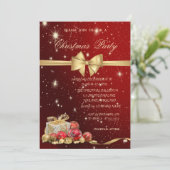 Elegante kerstcadeaus, boog, rood, kerstfeest kaart (Staand voorkant)