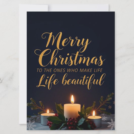 Elegante Kerstcompliment Hand Lettered Kunst (Voorkant)