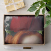 Elegante kerstdame met rood haar tissuepapier (Geschenk)