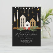 Elegante kerstdecoratie geïllustreerd feest kaart (Staand voorkant)