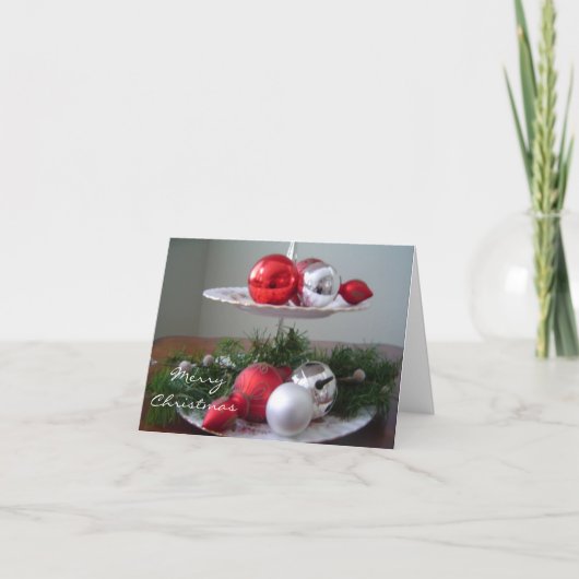 Elegante Kerstdecoraties Feestdagen Kaart (Voorkant)