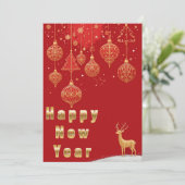 Elegante kerstdecoraties met herten feestdagenkaart (Staand voorkant)