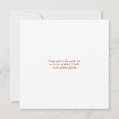 Elegante Kerstdecoraties Vakantie Party Kaart (Achterkant)