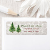 Elegante kerstdennen met glinsterende bokeh etiket (Insitu)