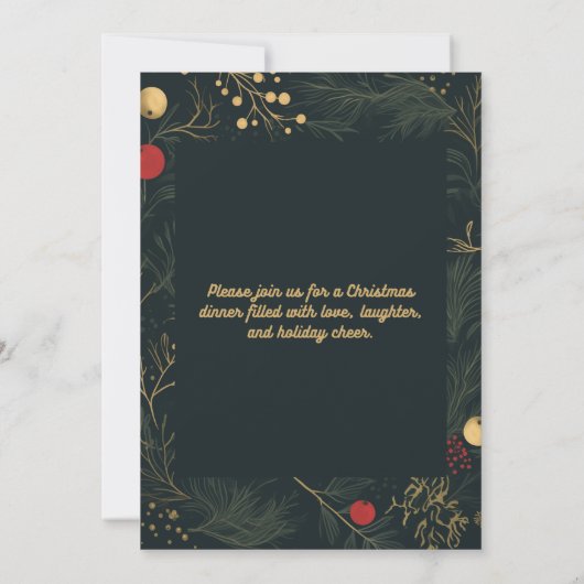 Elegante kerstdiner uitnodiging vieren (Achterkant)