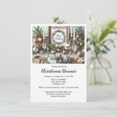 Elegante kerstdinermaaltijd uitnodiging (Staand voorkant)