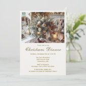 Elegante kerstdinertinvitatie kaart (Staand voorkant)