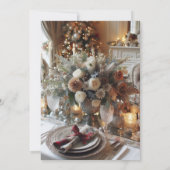 Elegante kerstdinertinvitatie kaart (Achterkant)