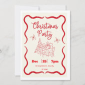 Elegante kerstdinertinvitatie kaart (Voorkant)