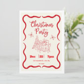 Elegante kerstdinertinvitatie kaart (Staand voorkant)