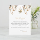 Elegante Kerstelijke Verlovingsaankondigingskaart Aankondiging (Staand voorkant)