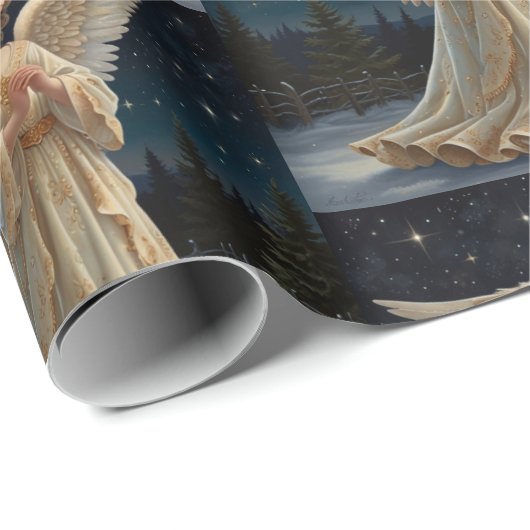  Elegante Kerstengel Cadeaupapier (Rol Hoek)