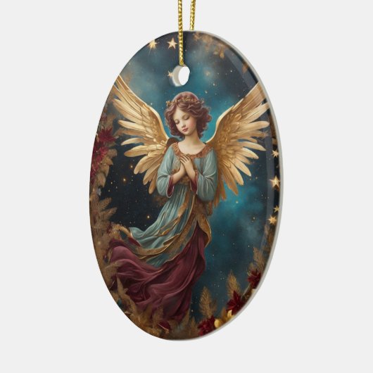 Elegante kerstengel keramisch ornament (Links)