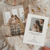Elegante kerstfamilie foto vakantie Kaart