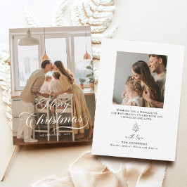 Elegante kerstfamilie foto vakantie Kaart