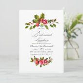 Elegante Kerstfeest Bruidsmeisjes Lunch Kaart (Staand voorkant)