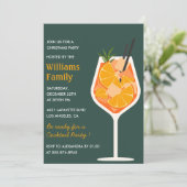 Elegante kerstfeest cocktail Drinken Kaart (Staand voorkant)