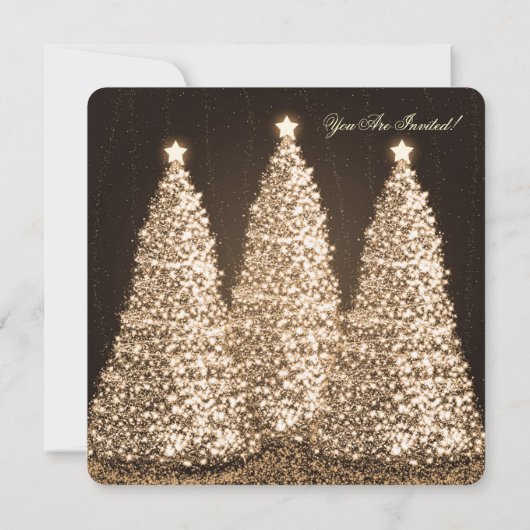 Elegante kerstfeest goudboom kaart (Achterkant)