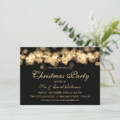 Elegante Kerstfeest Gouden Bokeh Lights Kaart (Staand voorkant)