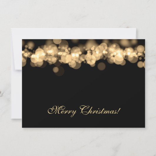 Elegante Kerstfeest Gouden Bokeh Lights Kaart (Achterkant)