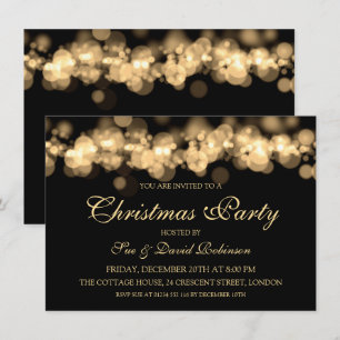 Elegante Kerstfeest Gouden Bokeh Lights Kaart