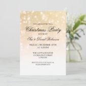 Elegante Kerstfeest Gouden Bokeh Sparkle Lights Kaart (Staand voorkant)